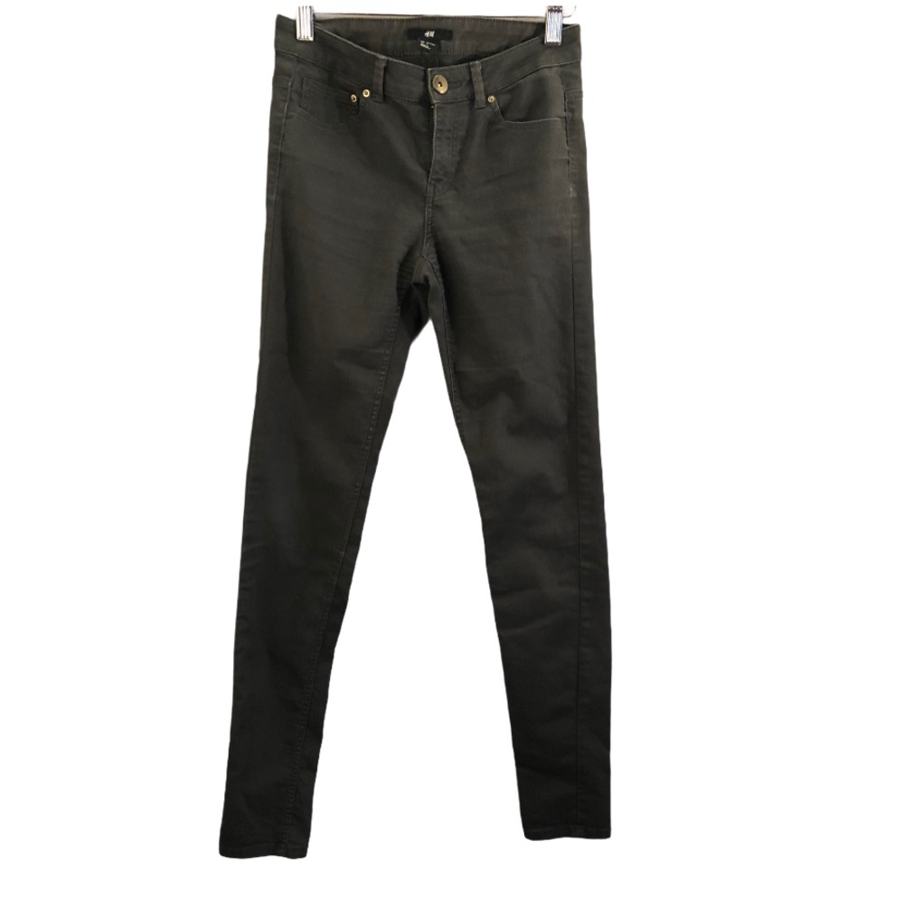 H&M green high rise jeggings size 34